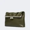Shiny nappa leather envelope pasticcino bag, dark green Shiny nappa leather envelope pasticcino bag, dark green