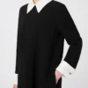 Short cady dress, black