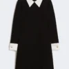 Short cady dress, black