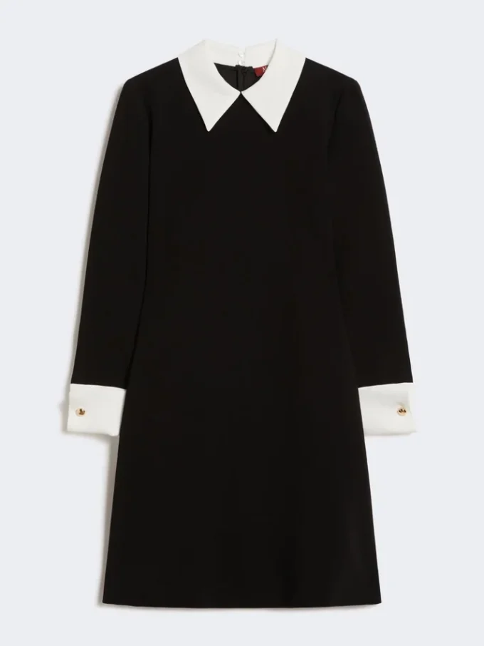 Short cady dress, black