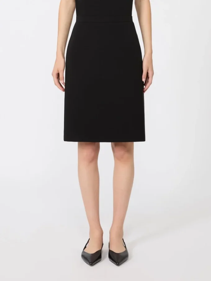 Short cady skirt, black Short cady skirt, black