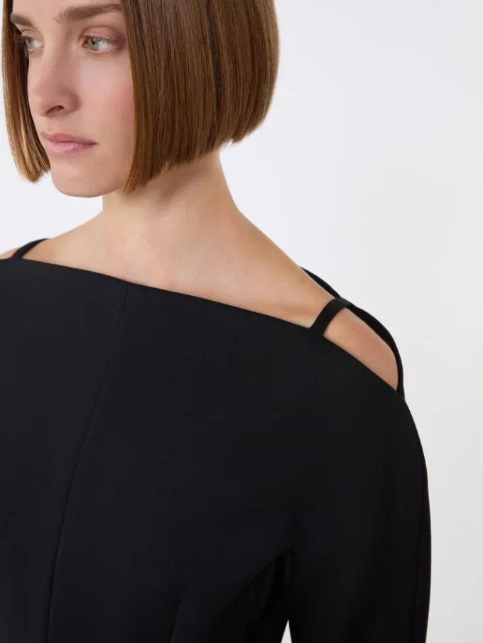 Short contoured cady dress , black