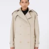 Short cotton duster coat, sand Short cotton duster coat, sand