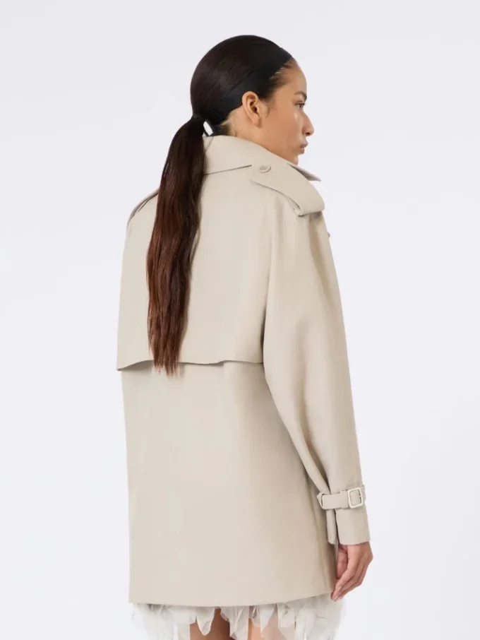 Short cotton duster coat, sand Short cotton duster coat, sand