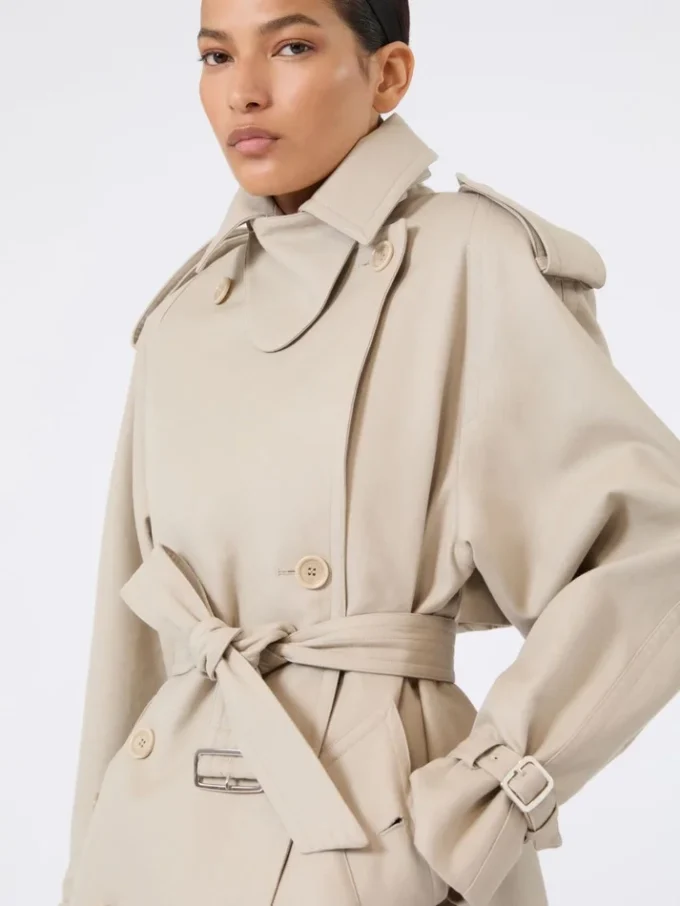 Short cotton duster coat, sand Short cotton duster coat, sand