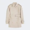 Short cotton duster coat, sand Short cotton duster coat, sand