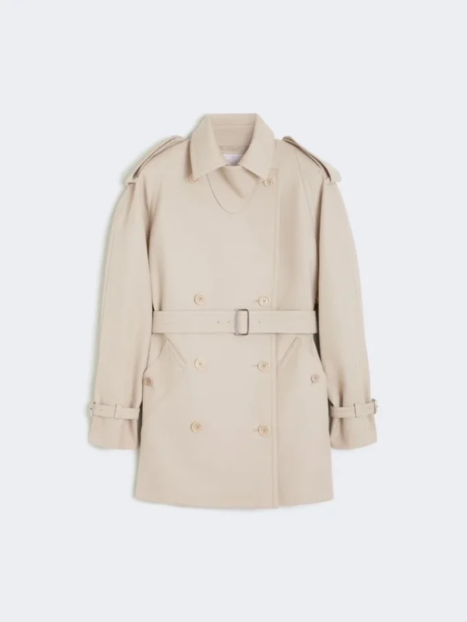 Short cotton duster coat, sand Short cotton duster coat, sand