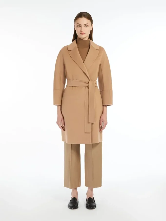 Short double-faced wool coat, camel Short double-faced wool coat, camel