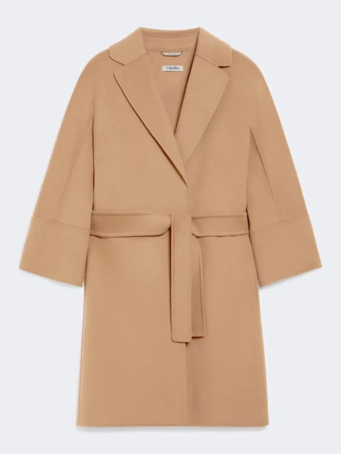 Short double-faced wool coat, camel Short double-faced wool coat, camel
