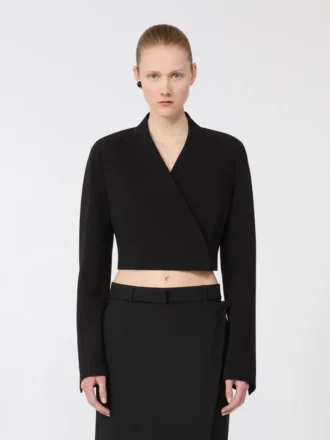Short jersey jacket, black