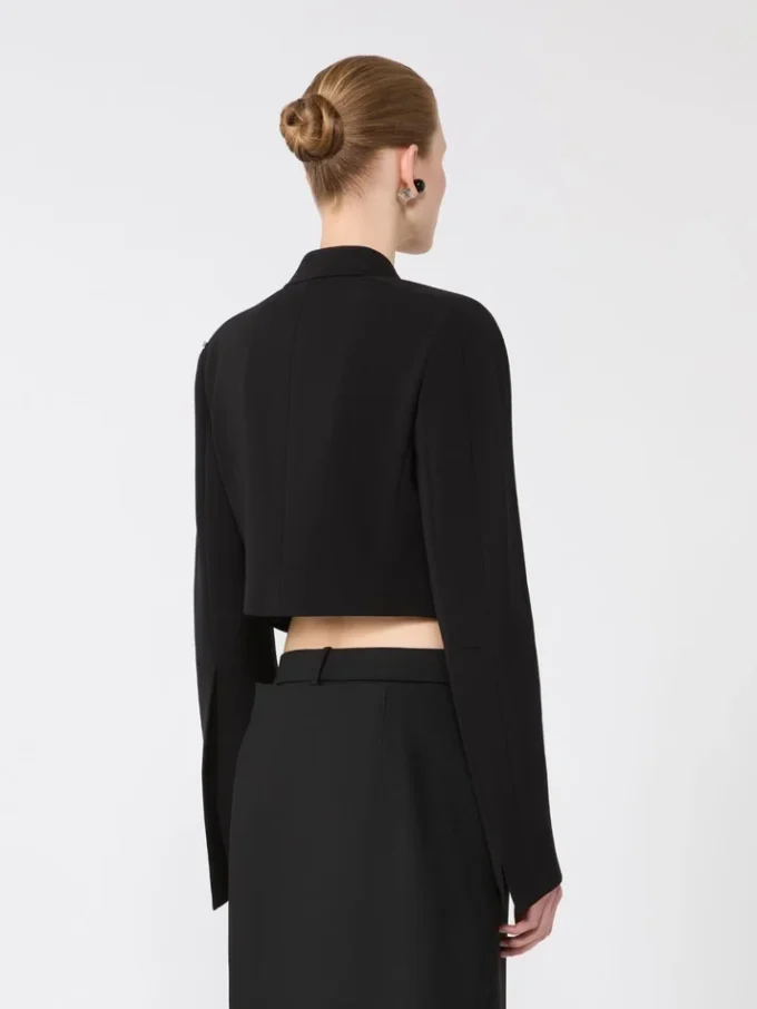 Short jersey jacket, black