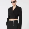 Short jersey jacket, black