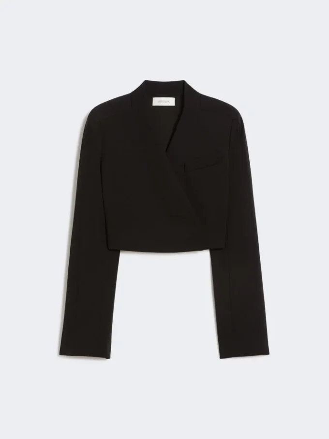 Short jersey jacket, black