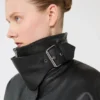 Short leather jacket, black