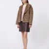 Short leather skirt, bordeaux