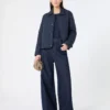 Short padded jacket in water-repellent fabric, navy Short padded jacket in water-repellent fabric, navy