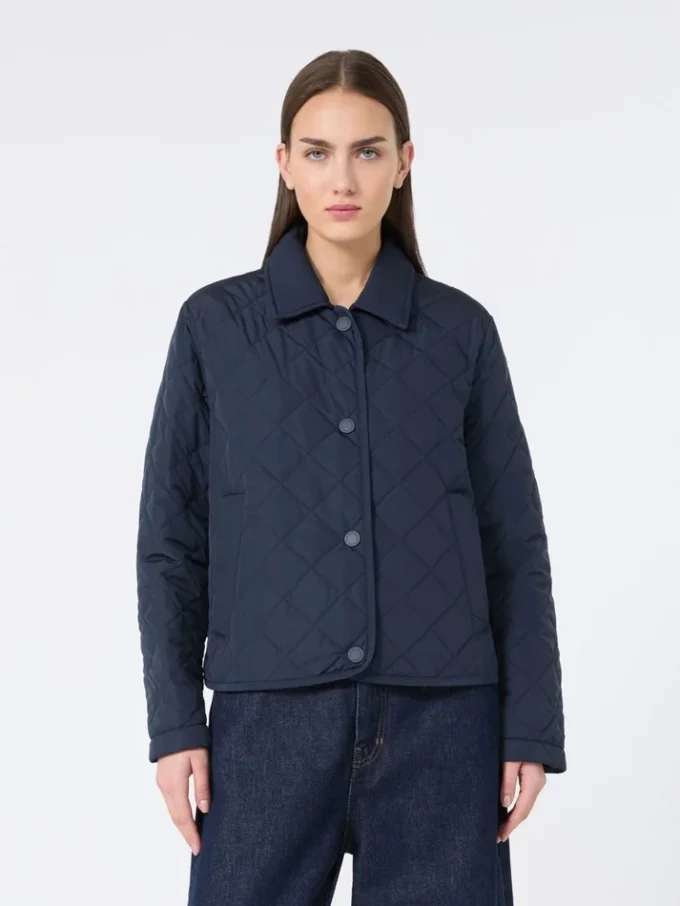 Short padded jacket in water-repellent fabric, navy Short padded jacket in water-repellent fabric, navy