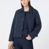 Short padded jacket in water-repellent fabric, navy Short padded jacket in water-repellent fabric, navy