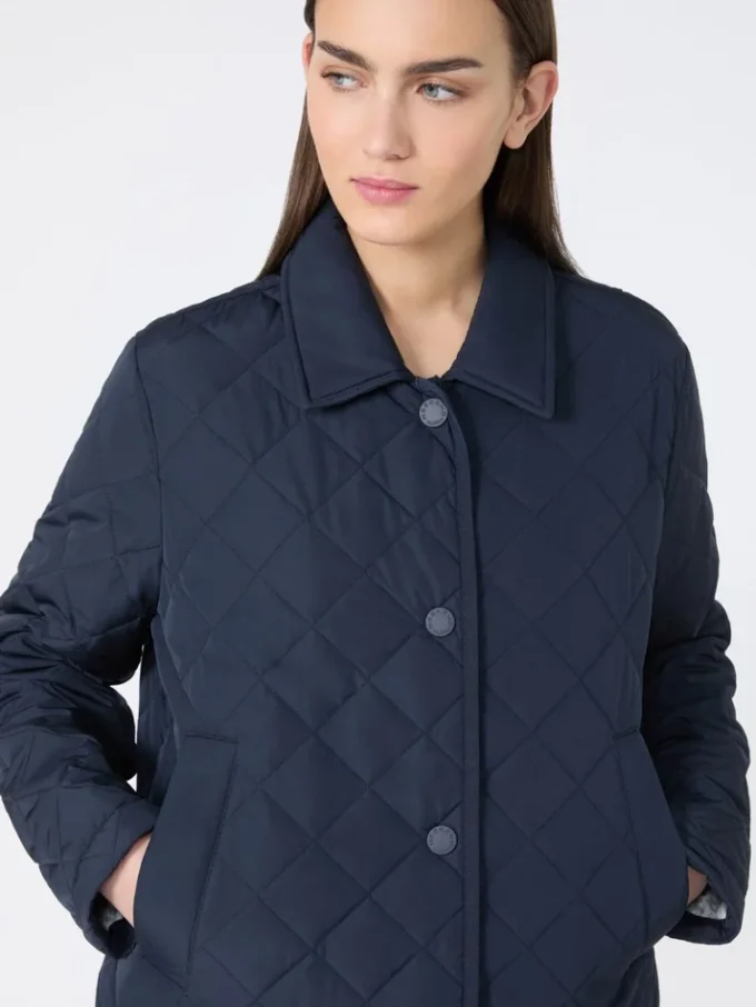 Short padded jacket in water-repellent fabric, navy Short padded jacket in water-repellent fabric, navy