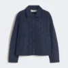 Short padded jacket in water-repellent fabric, navy Short padded jacket in water-repellent fabric, navy