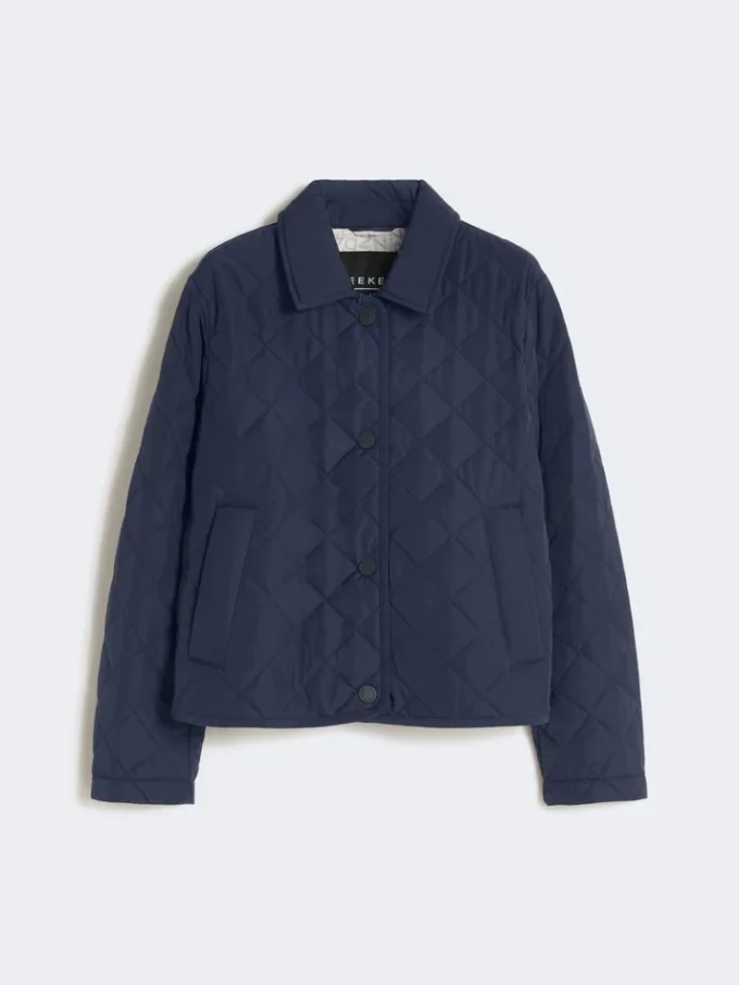Short padded jacket in water-repellent fabric, navy Short padded jacket in water-repellent fabric, navy
