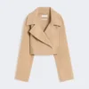 Short pure wool outerwear, caramel
