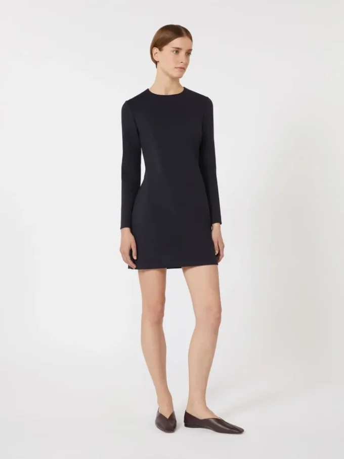 Short scuba jersey dress, ultramarine