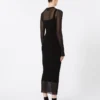Short-sleeved stretch viscose dress, black