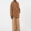 Short teddy bear icon coat, camel