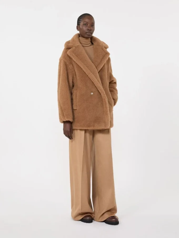 Short teddy bear icon coat, camel