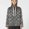 Short water-repellent canvas down jacket, dark grey Short water-repellent canvas down jacket, dark grey