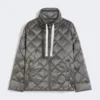 Short water-repellent canvas down jacket, dark grey Short water-repellent canvas down jacket, dark grey
