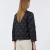 Short water-repellent canvas padded jacket, black Short water-repellent canvas padded jacket, black