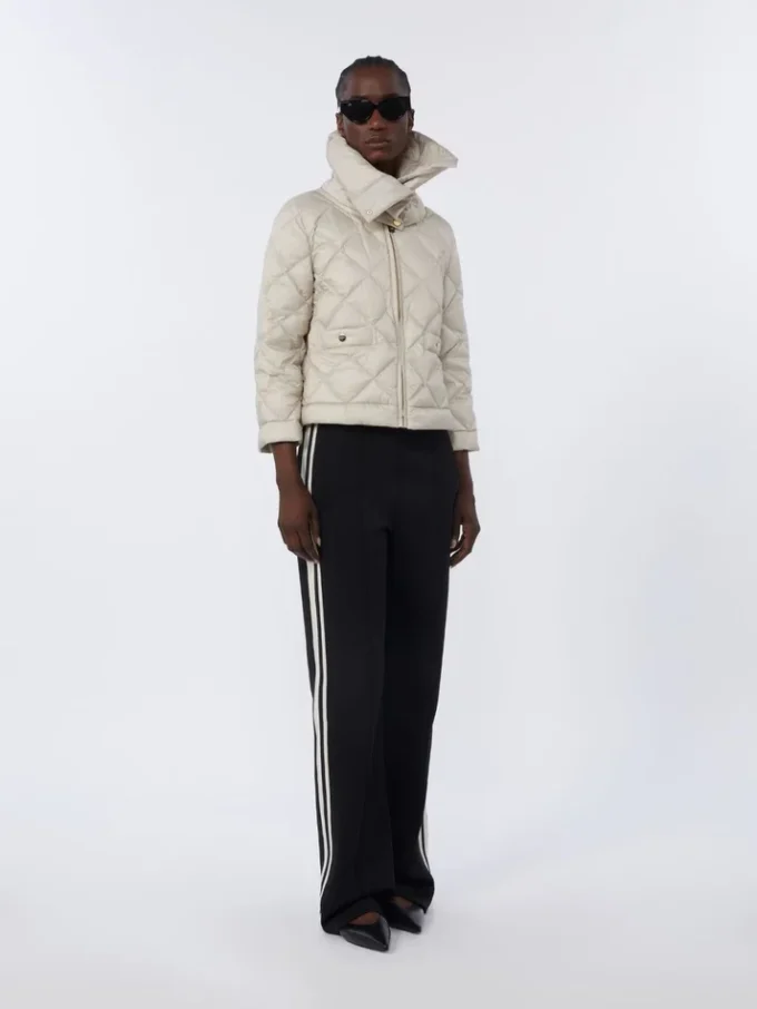 Short water-repellent canvas padded jacket, sand Short water-repellent canvas padded jacket, sand