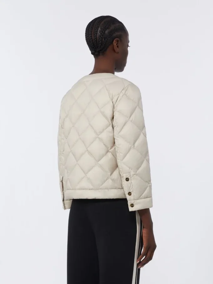 Short water-repellent canvas padded jacket, sand Short water-repellent canvas padded jacket, sand