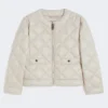 Short water-repellent canvas padded jacket, sand Short water-repellent canvas padded jacket, sand