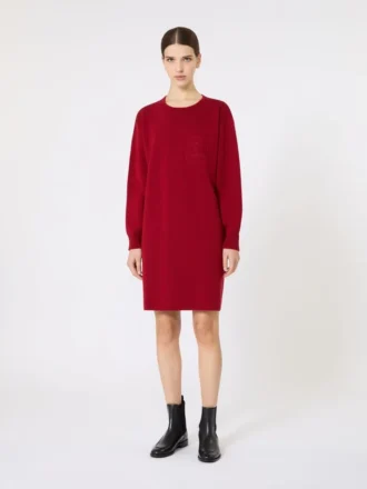 Short wool dress, dark red Short wool dress, dark red