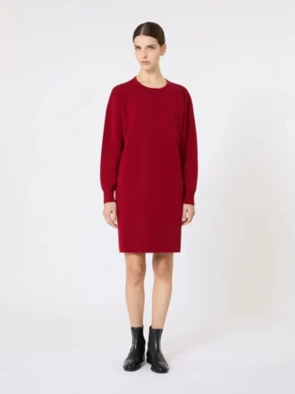 Short wool dress, dark red Short wool dress, dark red