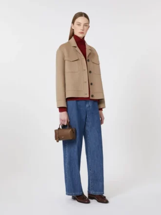 Short wool jacket, beige