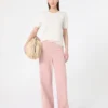 Silk and cotton jumper, ecru