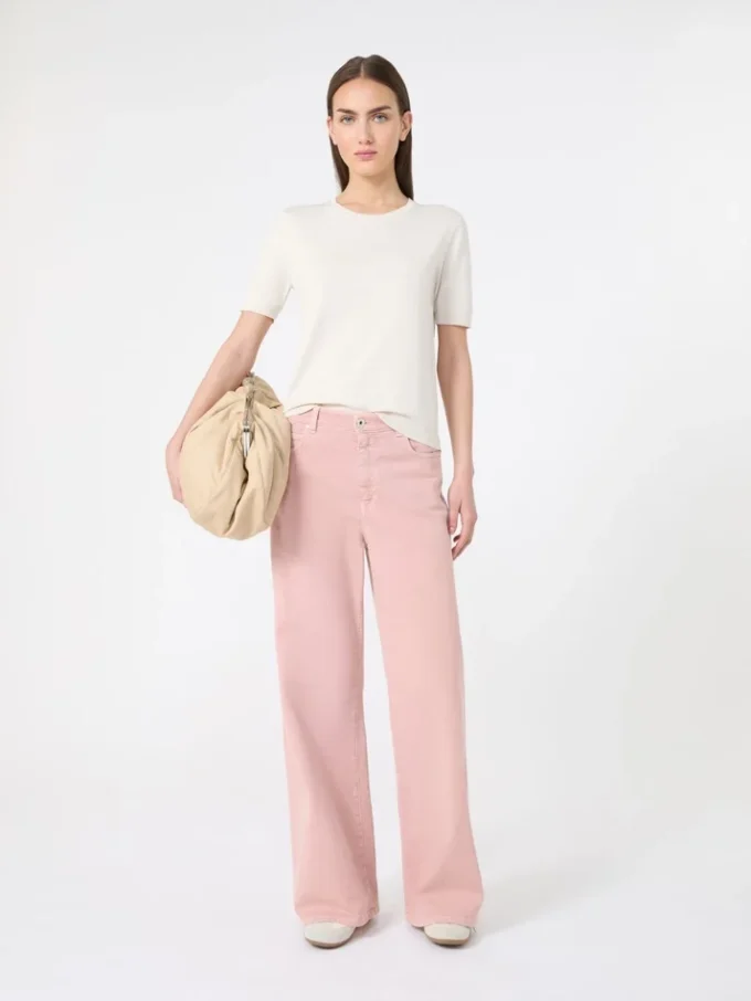 Silk and cotton jumper, ecru