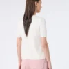 Silk and cotton jumper, ecru