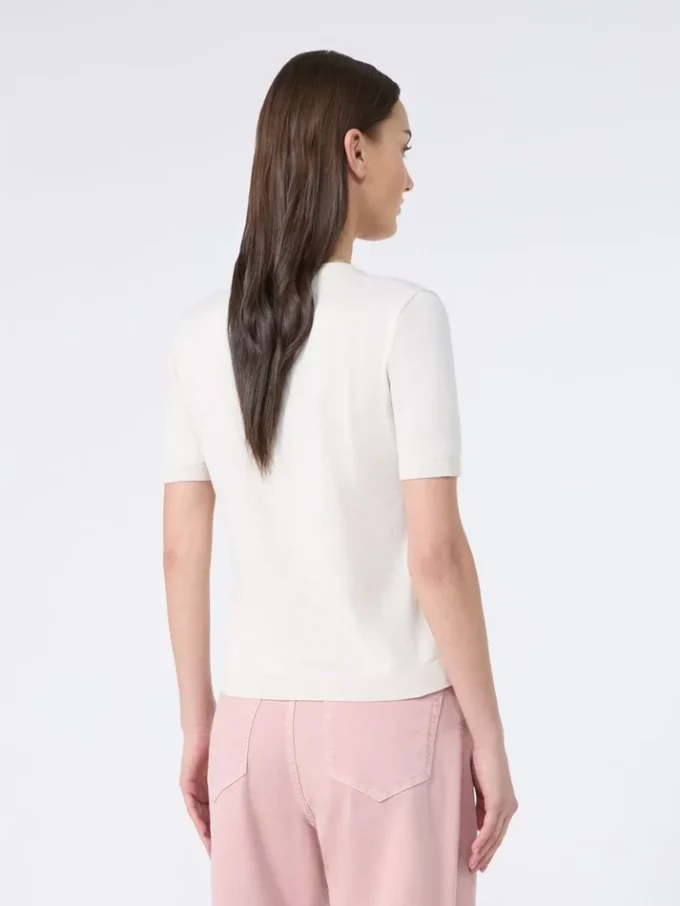 Silk and cotton jumper, ecru