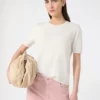 Silk and cotton jumper, ecru