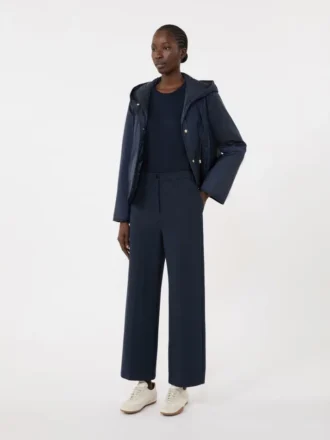 Double-faced jersey trousers, navy