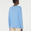 Silk and cotton yarn sweater, light blue