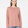 Silk and cotton yarn sweater, pink Silk and cotton yarn sweater, pink