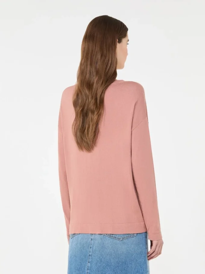 Silk and cotton yarn sweater, pink Silk and cotton yarn sweater, pink