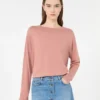 Silk and cotton yarn sweater, pink Silk and cotton yarn sweater, pink