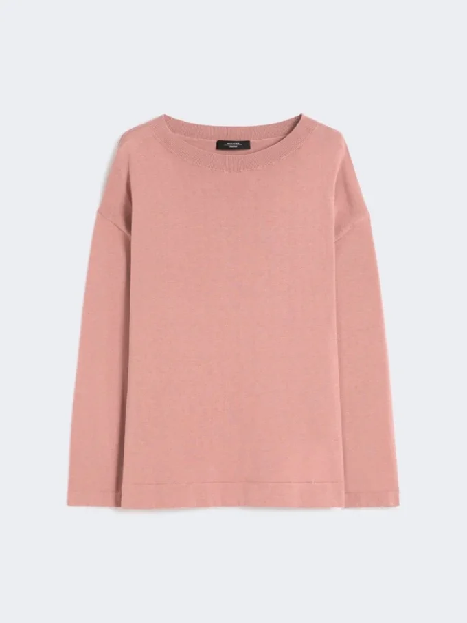 Silk and cotton yarn sweater, pink Silk and cotton yarn sweater, pink